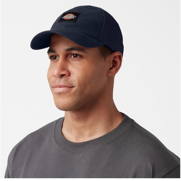 Dickies Navy Blue Canvas Trucker Hat with Mesh Back - Picture 2 of 3